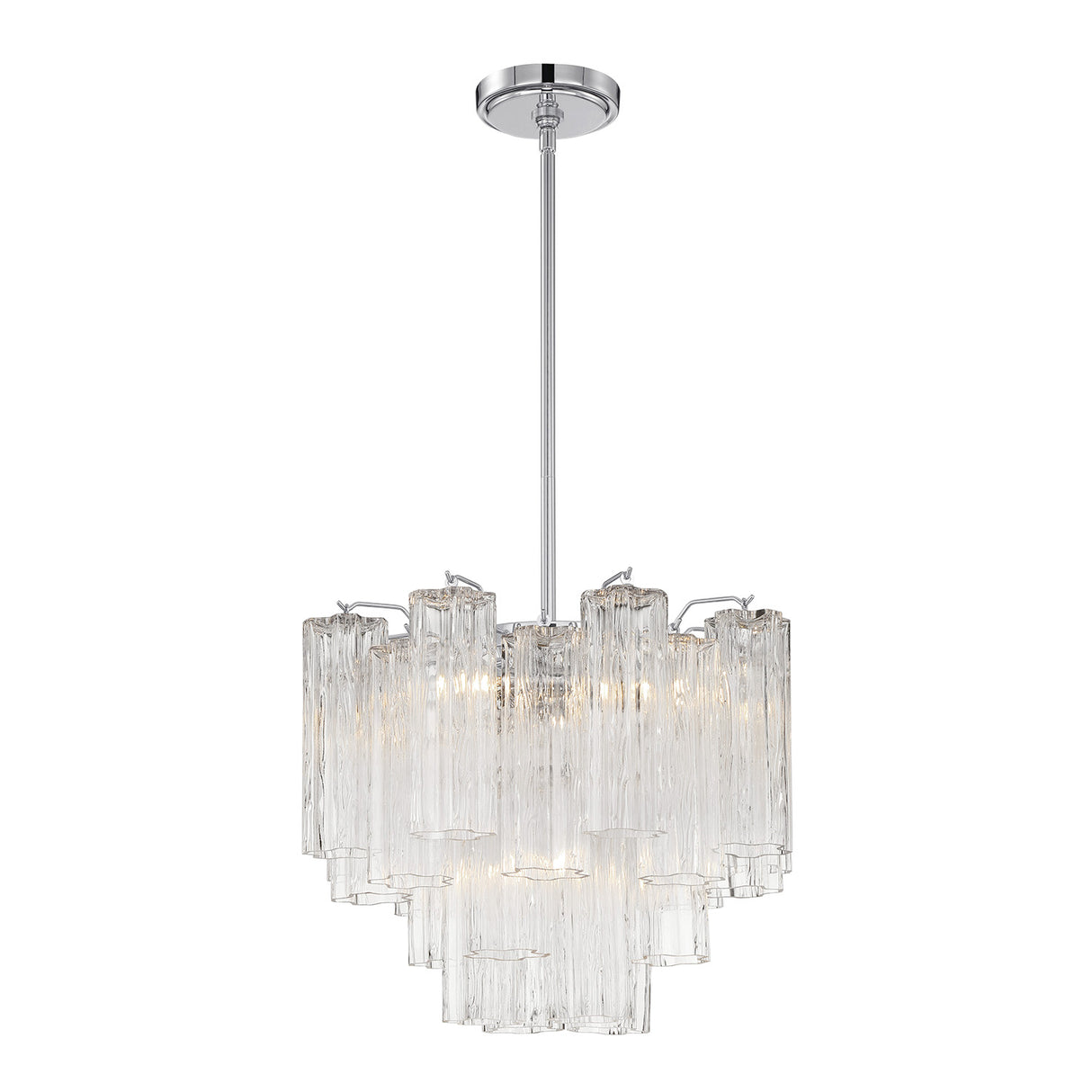 Grace 4 Light Mini Chandelier 18", Chrome with Clear Glass