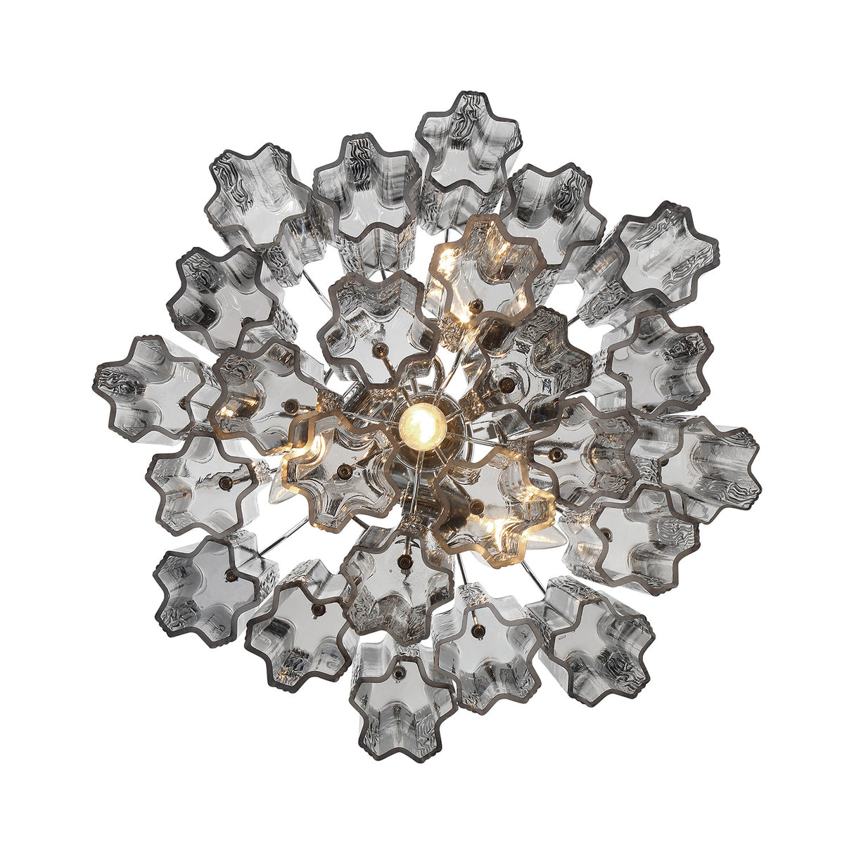 Grace 4 Light Mini Chandelier 18", Chrome with Smoke Glass