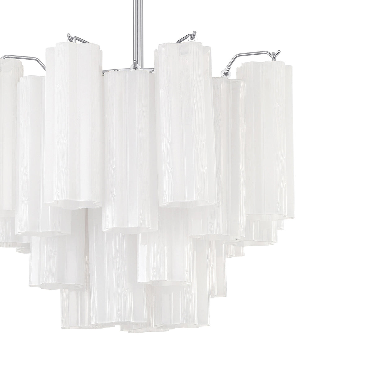 Grace 4 Light Mini Chandelier 18", Chrome with White Glass