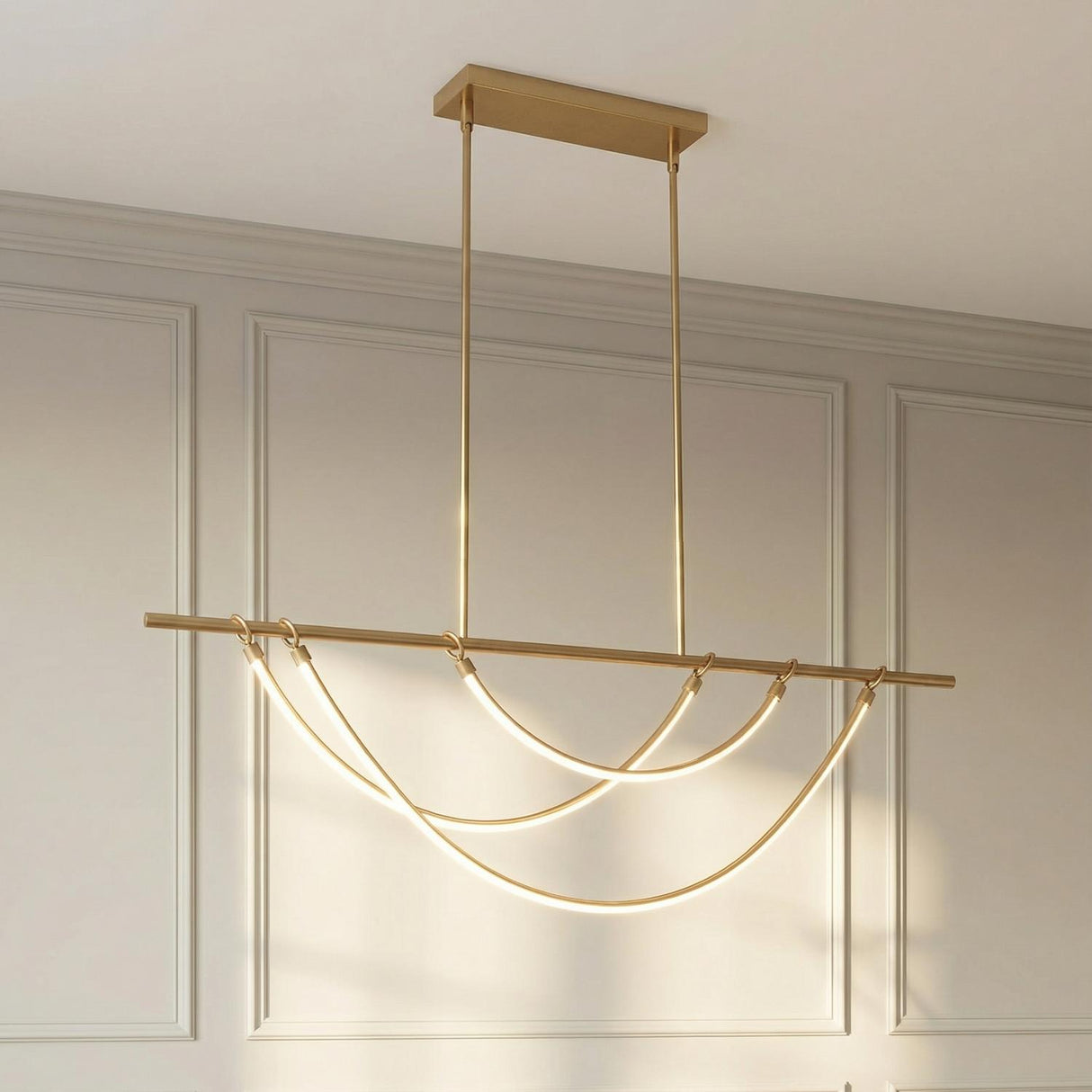 Otis Linear LED Pendant 48" for Modern home with White Trim