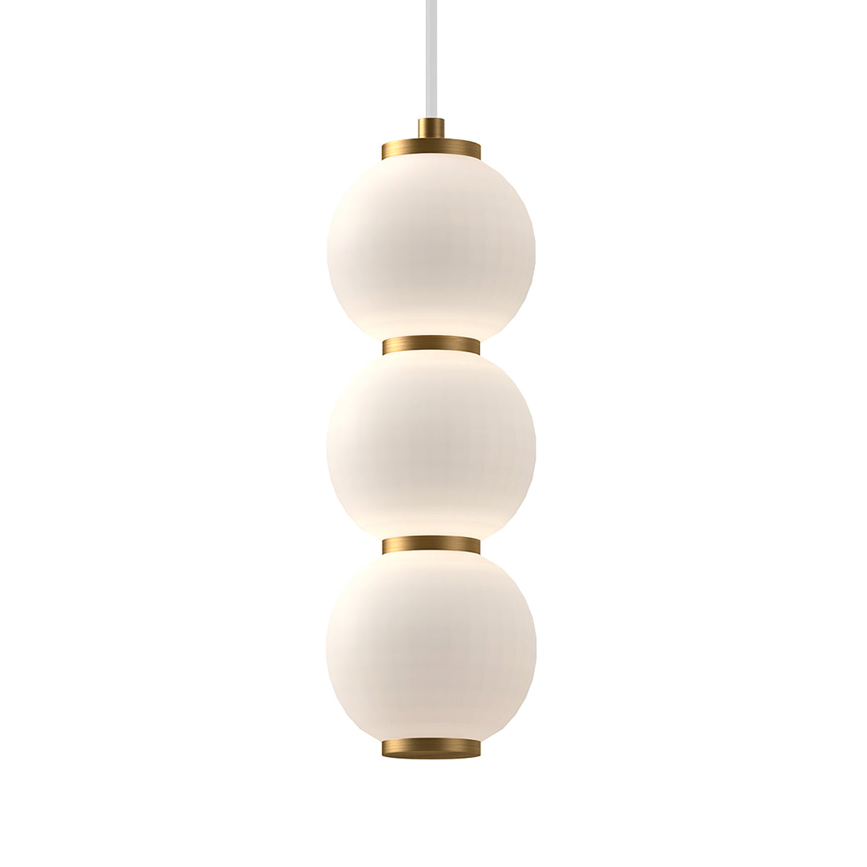 Shai LED Pendant 7", Aged Brass and Opal Glass