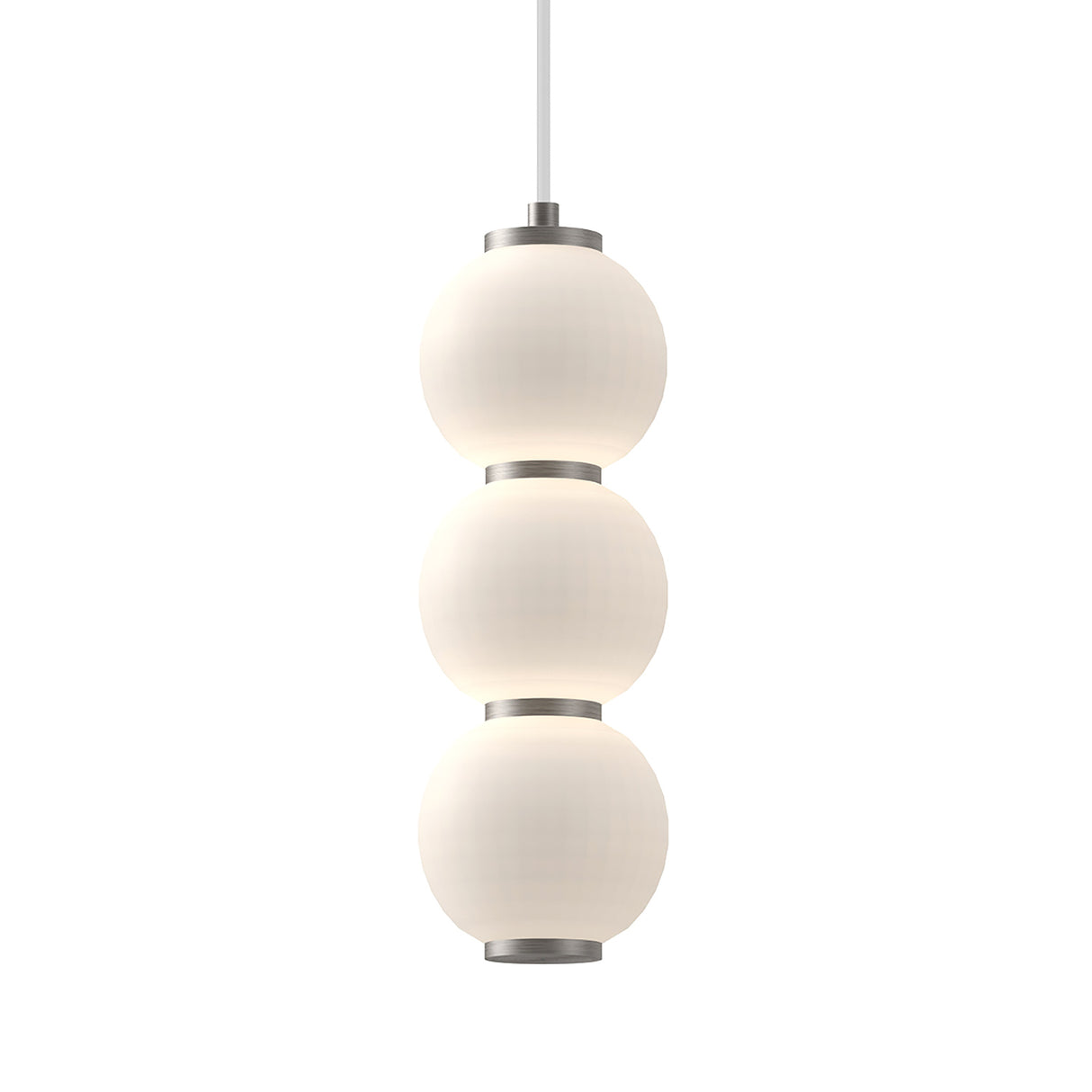 Shai LED Pendant 7", Brushed Nickel and Opal Glass
