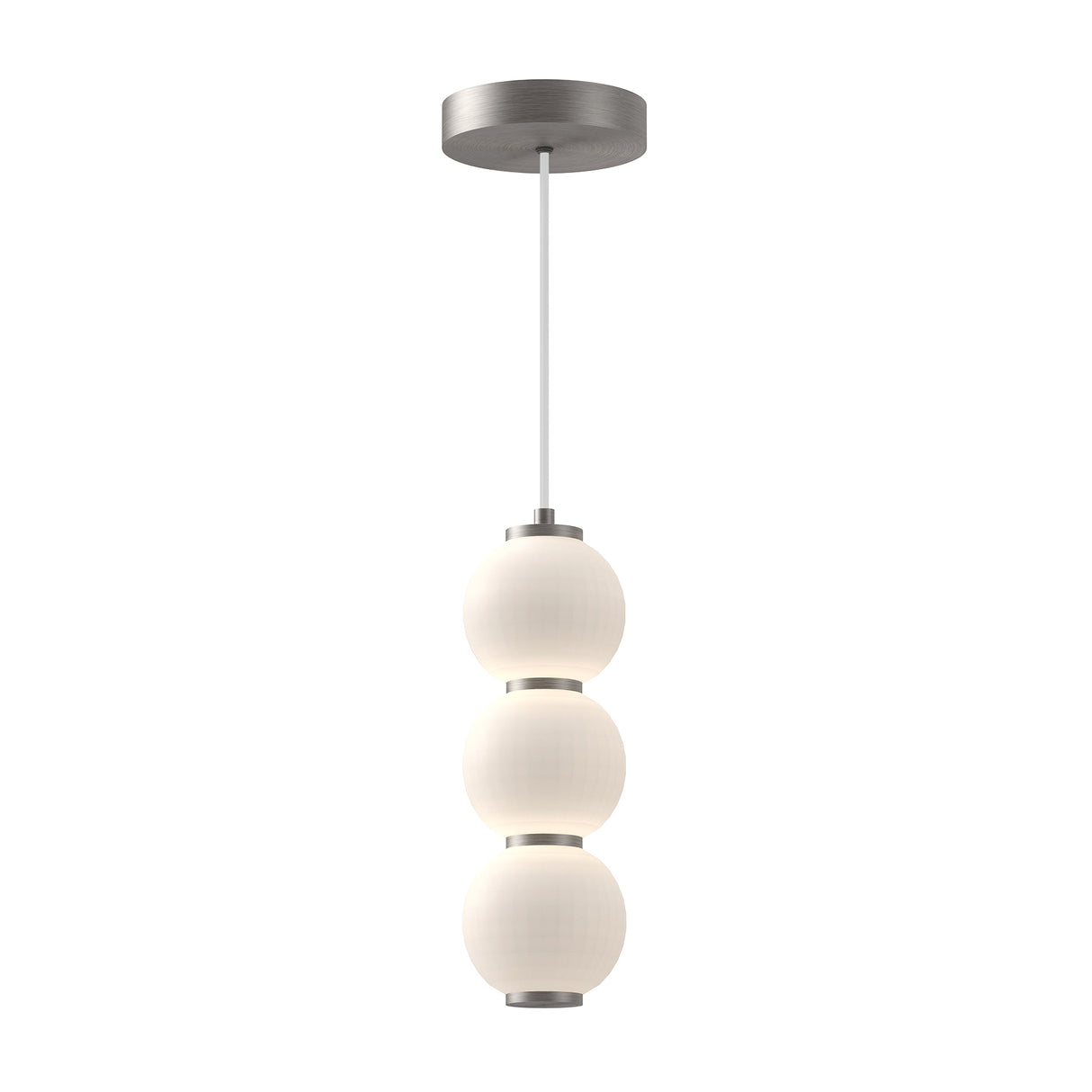 Shai LED Pendant 7", Brushed Nickel and Opal Glass