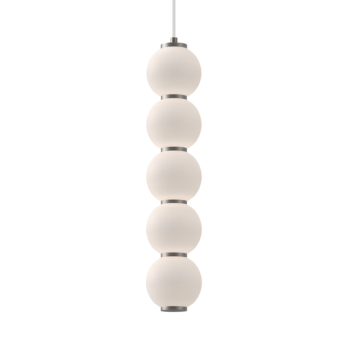 Shai LED Pendant 5", Brushed Nickel and Opal Glass