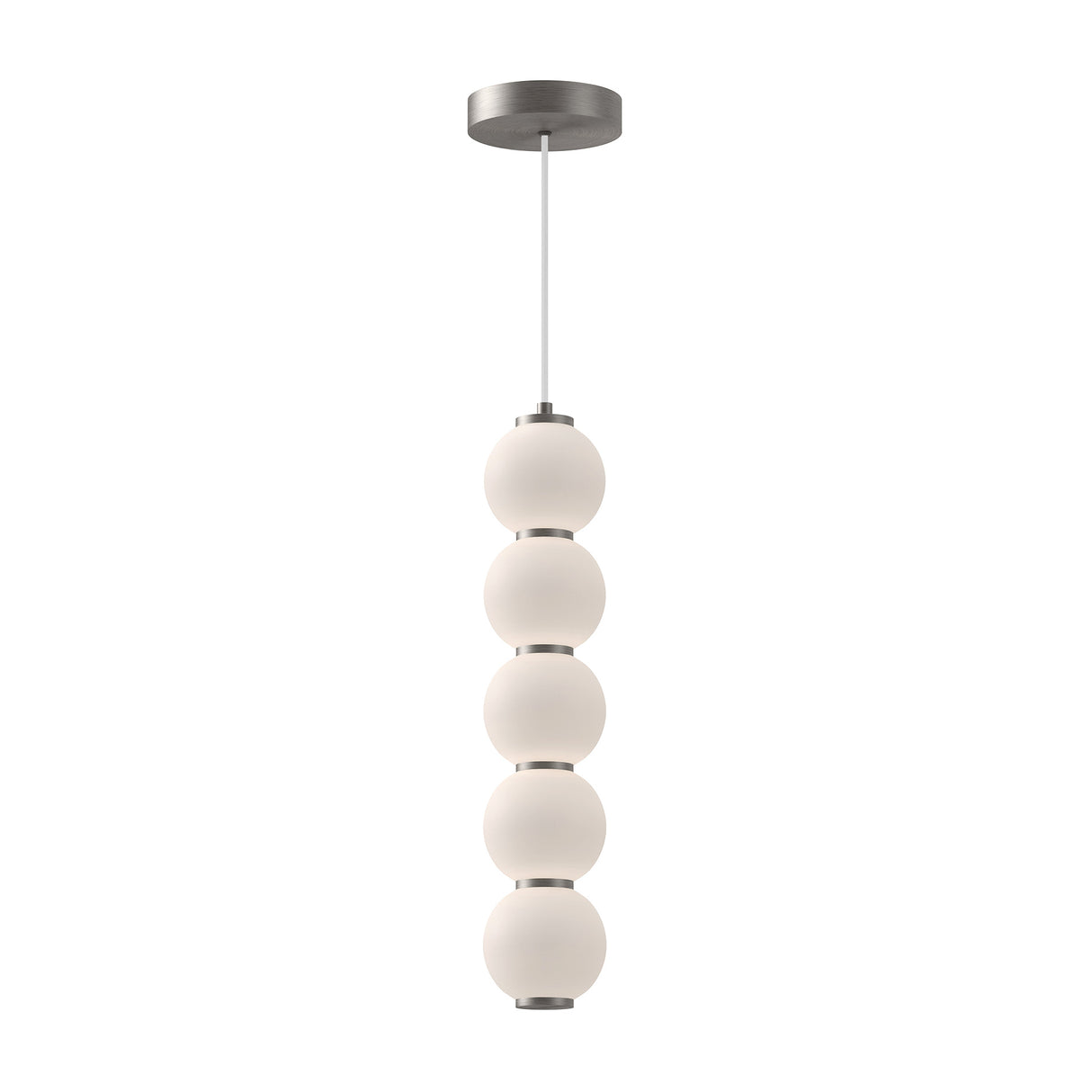 Shai LED Pendant 5", Brushed Nickel and Opal Glass