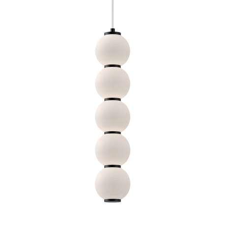 Shai LED Pendant 5", Matte Black and Opal Glass