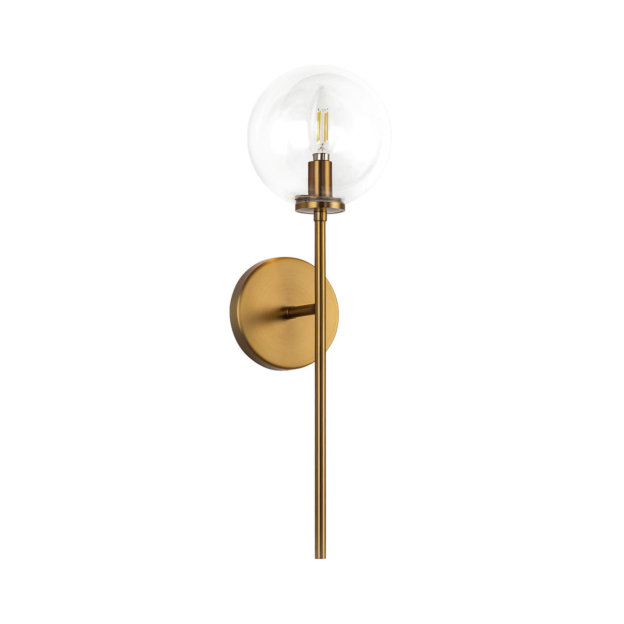 Gurt 1 Light Wall Sconce 20", Aged Brass