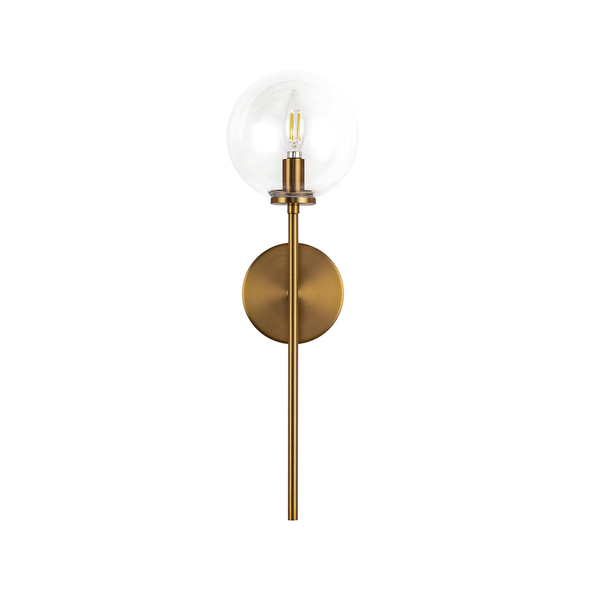 Gurt 1 Light Wall Sconce 20", Aged Brass