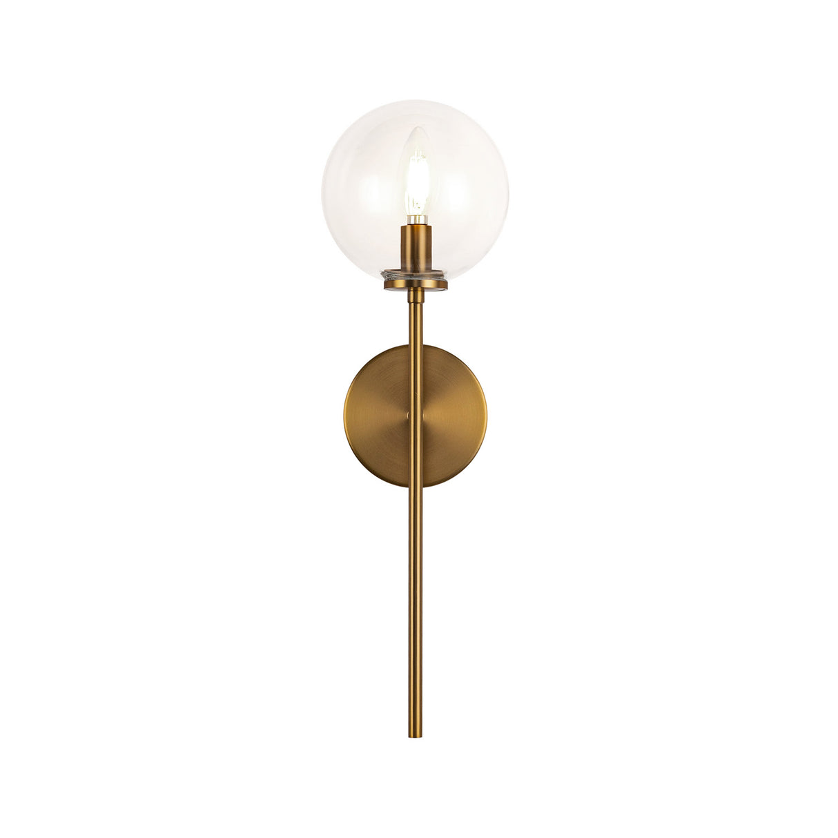 Gurt 1 Light Wall Sconce 20", Aged Brass