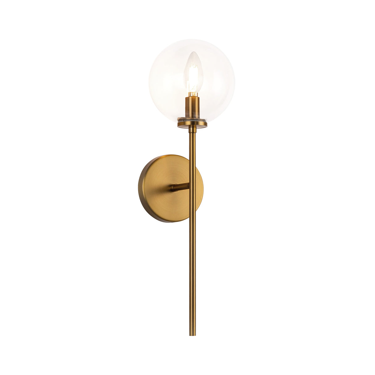 Gurt 1 Light Wall Sconce 20", Aged Brass
