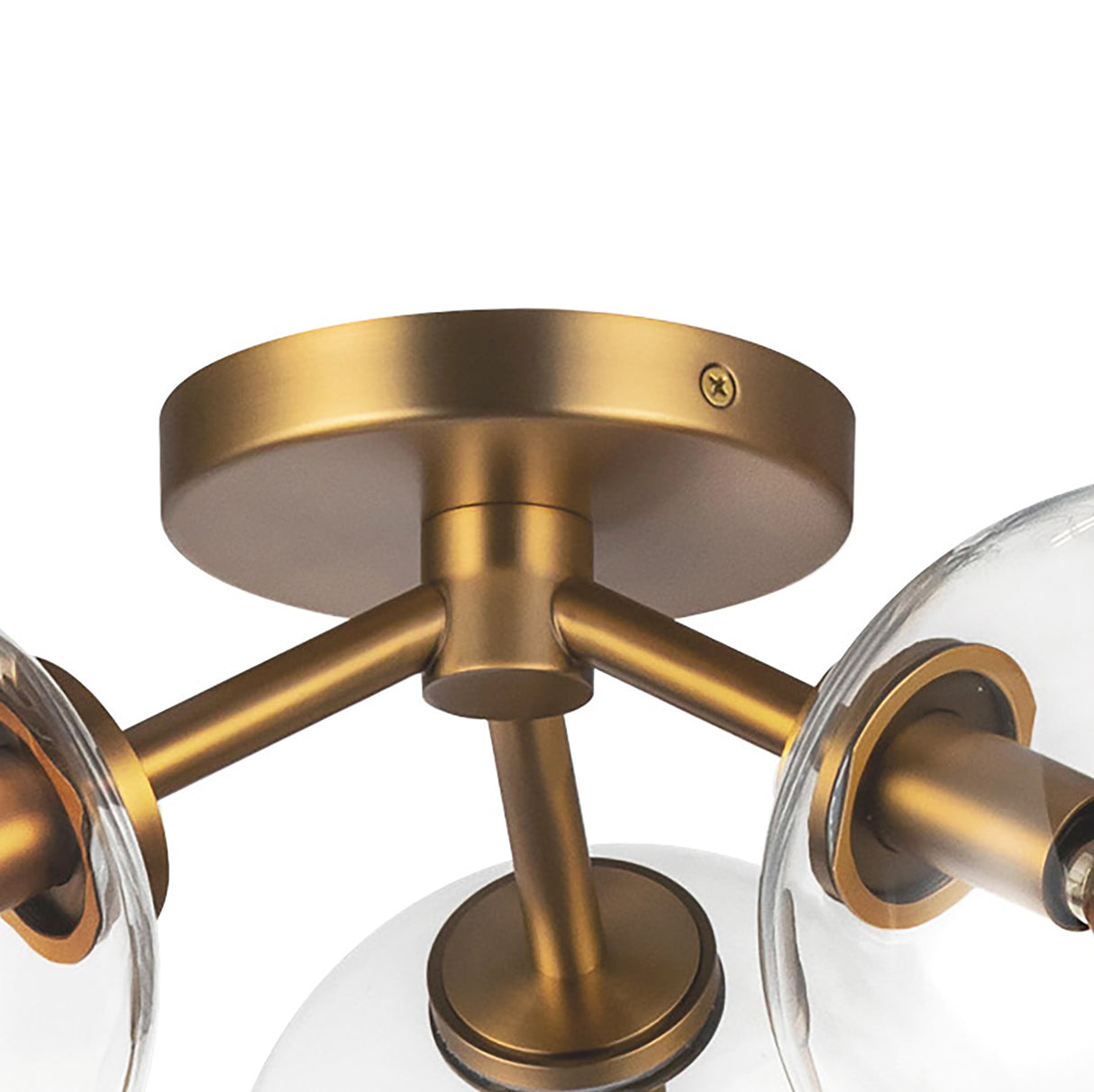 Gurt 3 Light Semi-Flush 18", Aged Brass