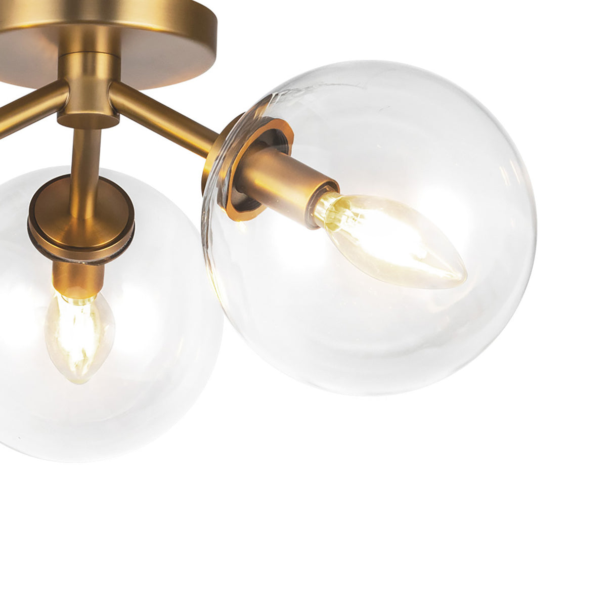 Gurt 3 Light Semi-Flush 18", Aged Brass