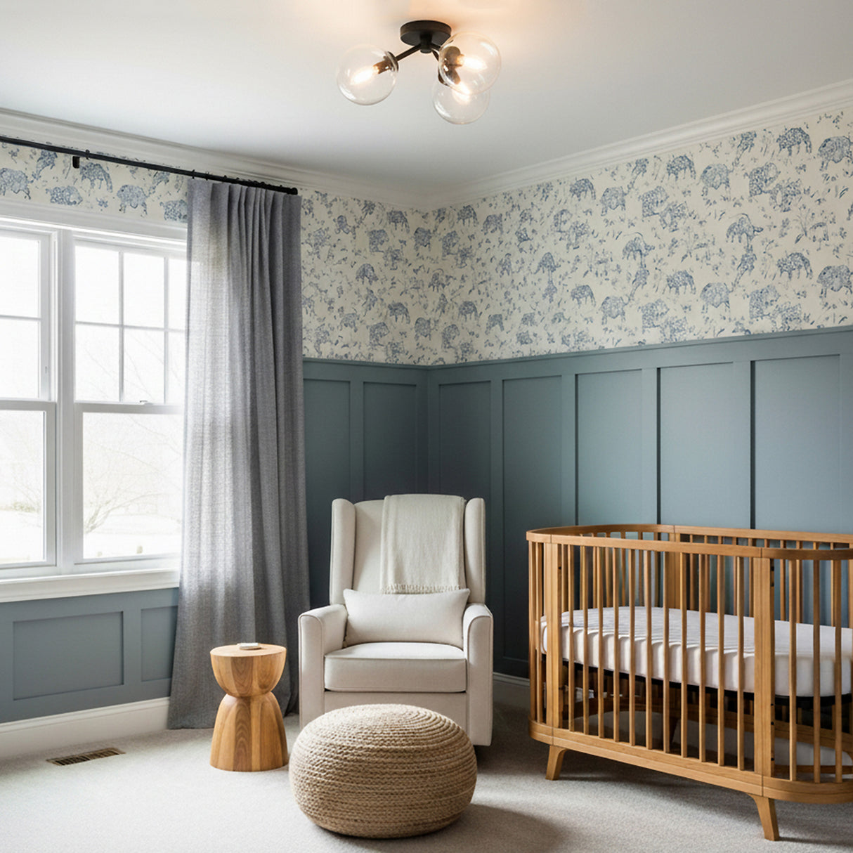 Gurt 3 Light Semi-Flush 18" for Modern Farmhouse home with White walls