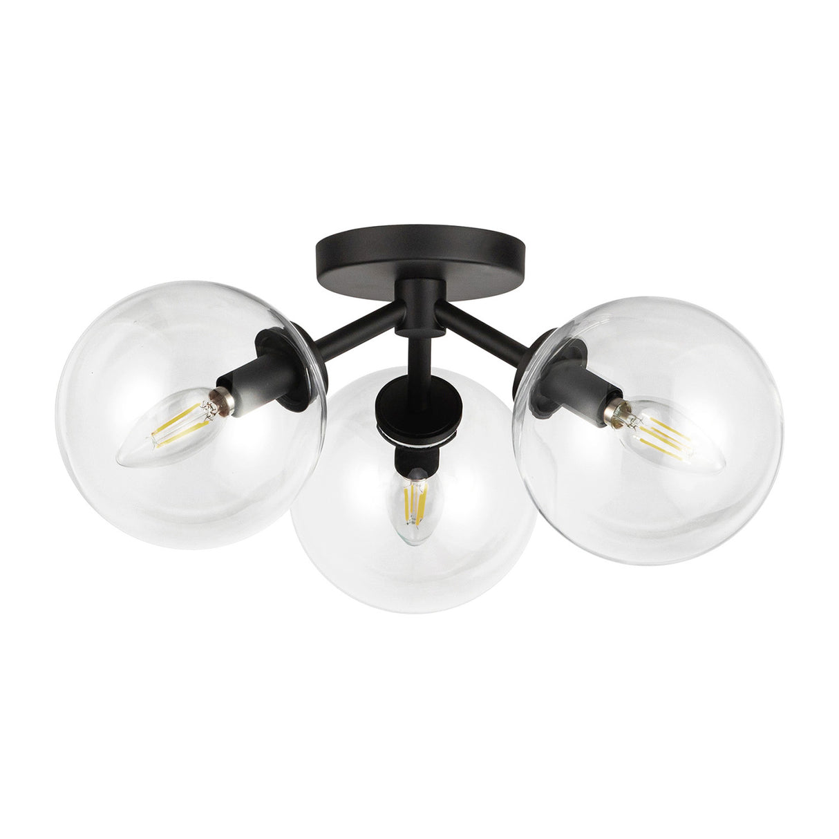 Gurt 3 Light Semi-Flush 18", Matte Black