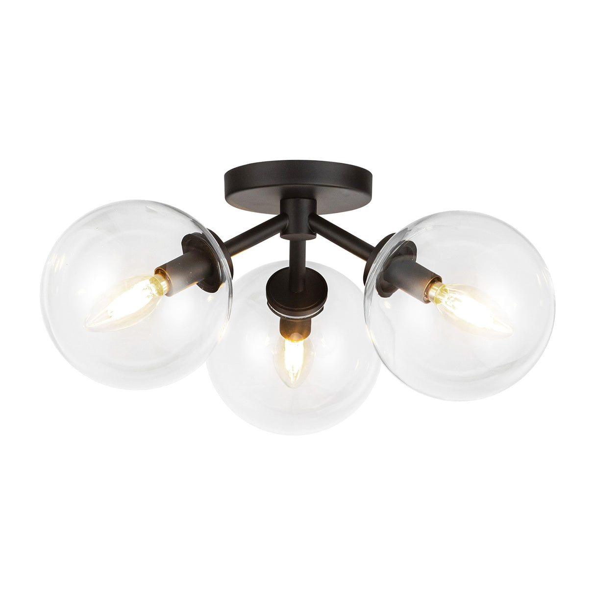 Gurt 3 Light Semi-Flush 18", Matte Black