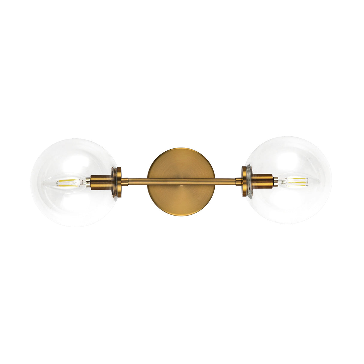 Gurt 2 Light Wall Sconce 20", Aged Brass