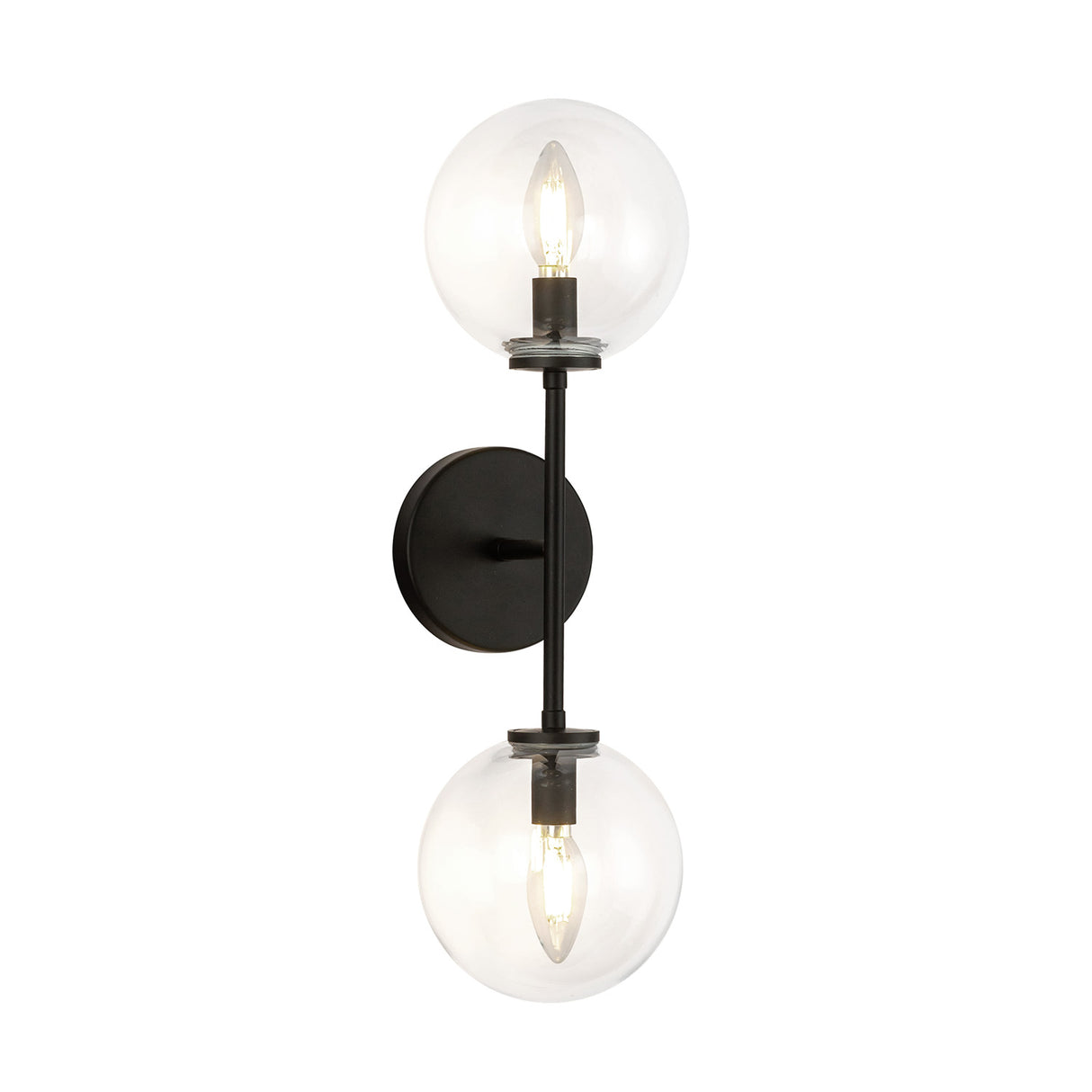 Gurt 2 Light Wall Sconce 20", Matte Black
