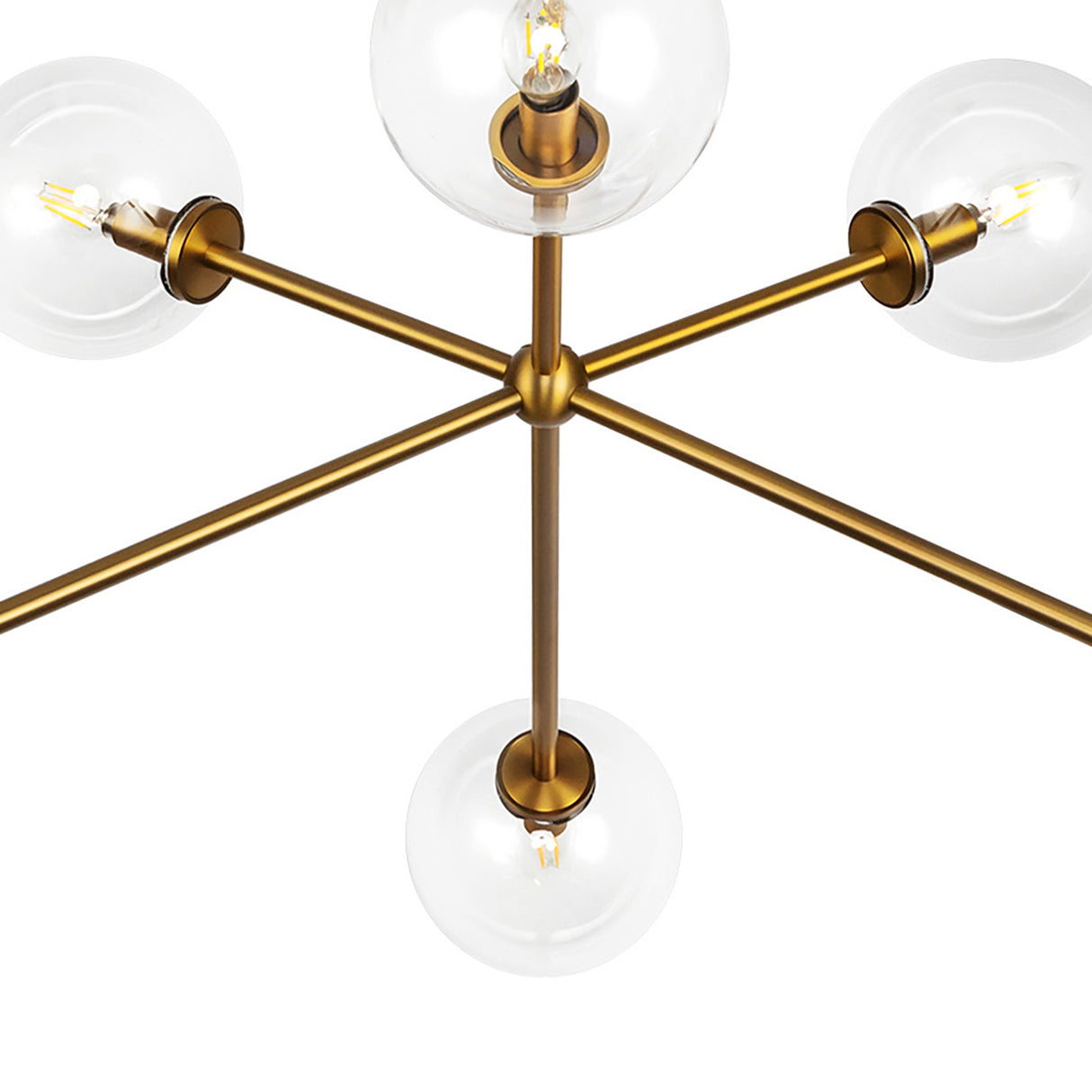 Gurt 6 Light Chandelier 40", Aged Brass