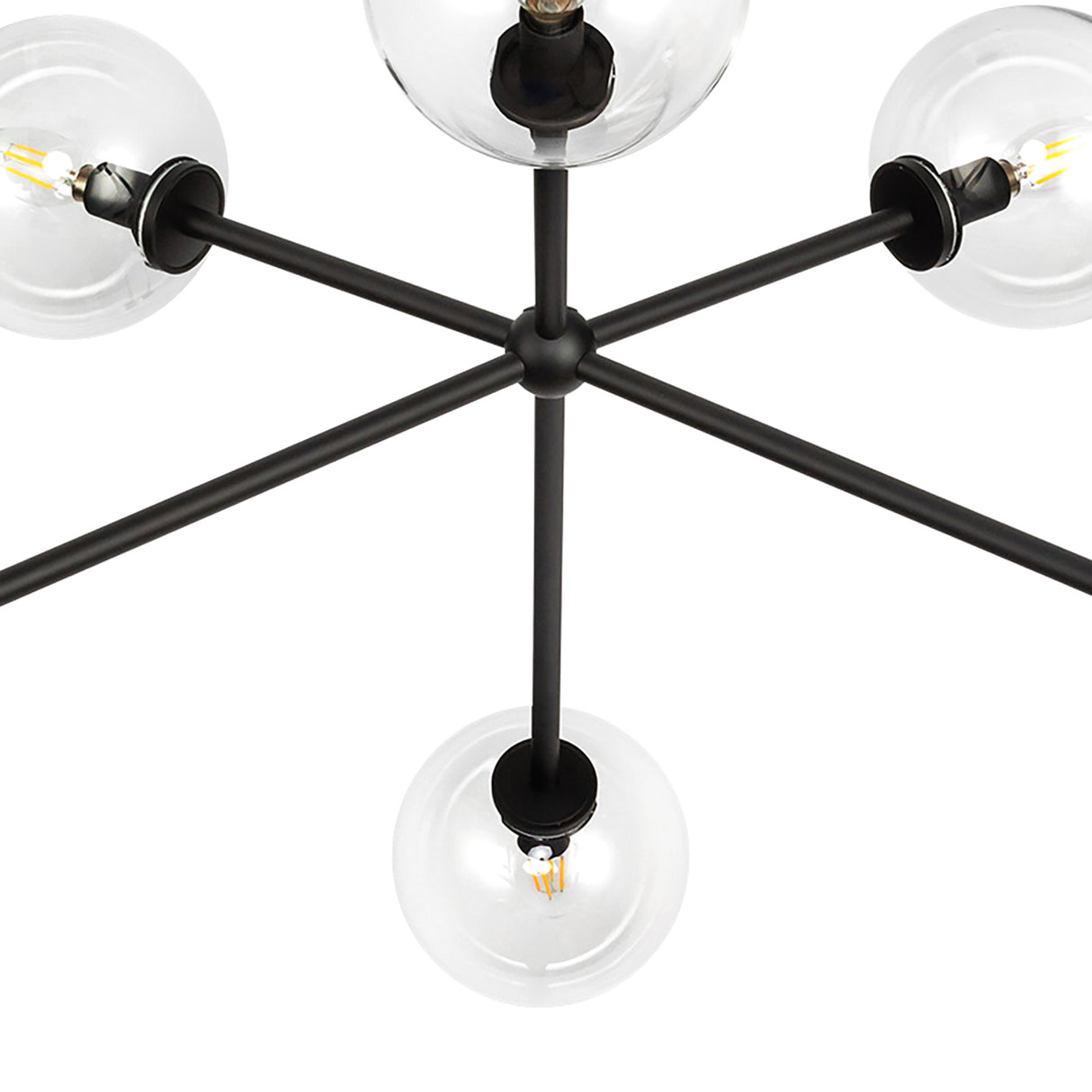 Gurt 6 Light Chandelier 40", Matte Black