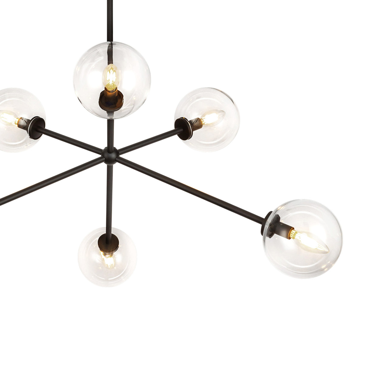 Gurt 6 Light Chandelier 40", Matte Black
