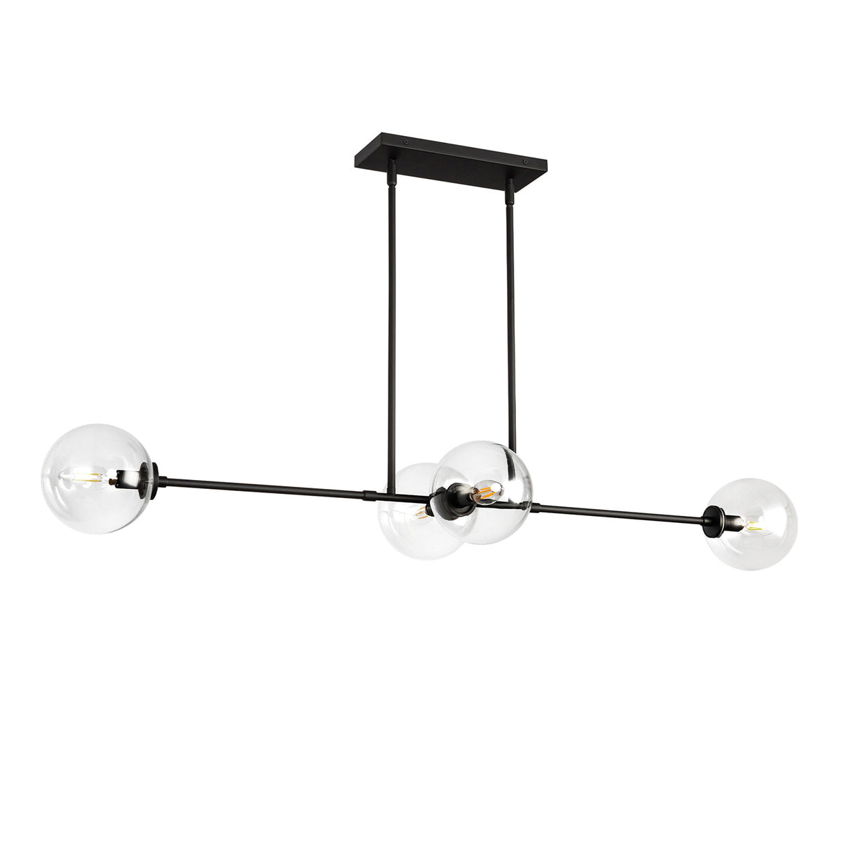 Gurt 4 Light Linear Pendant 48", Matte Black