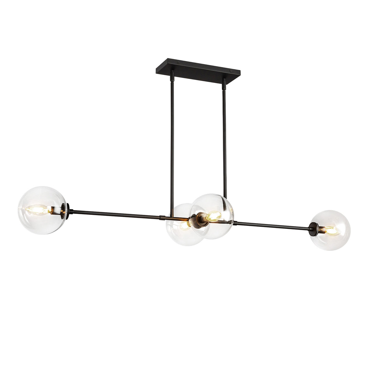Gurt 4 Light Linear Pendant 48", Matte Black