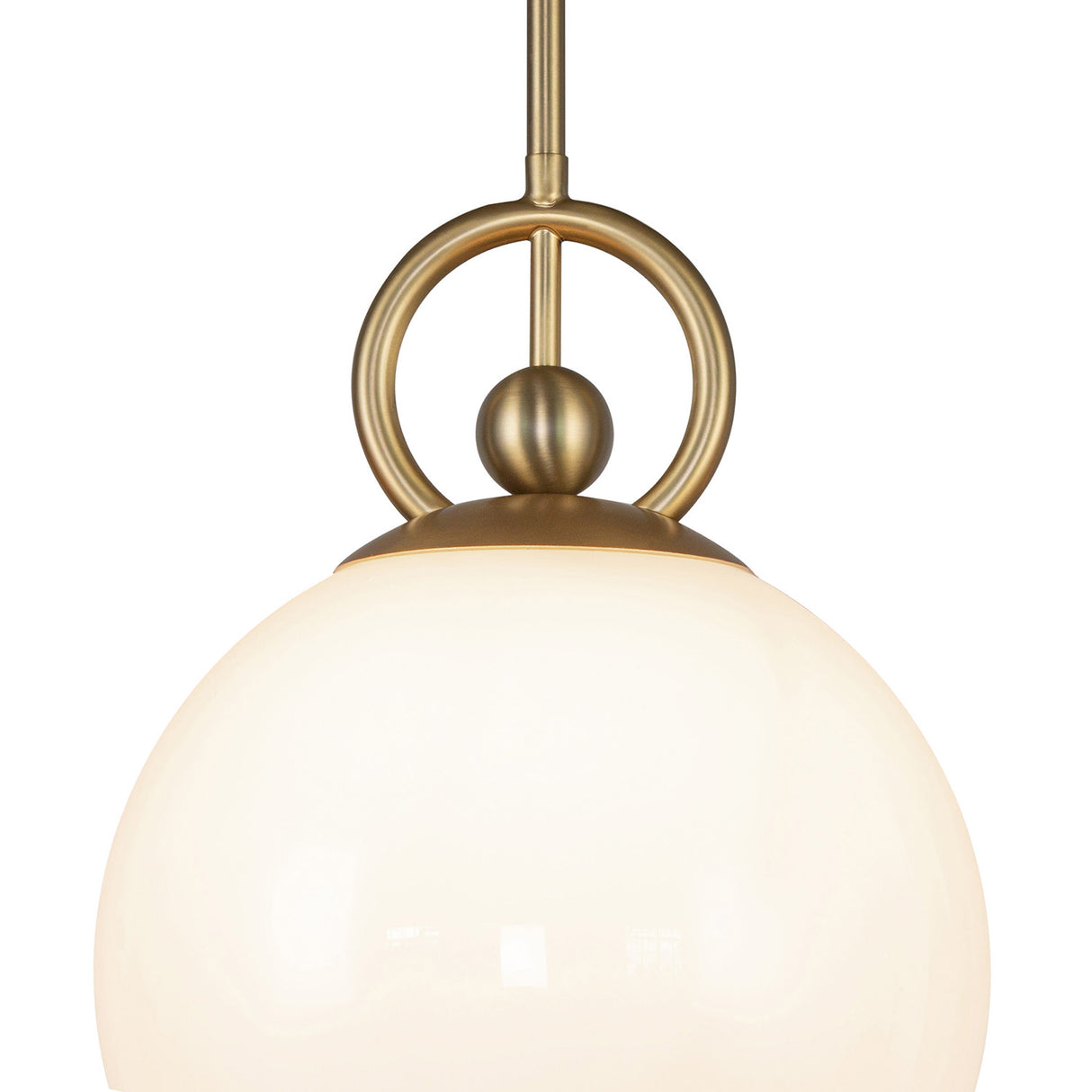 Tristen Pendant 10", Brushed Brass and Opal Glass