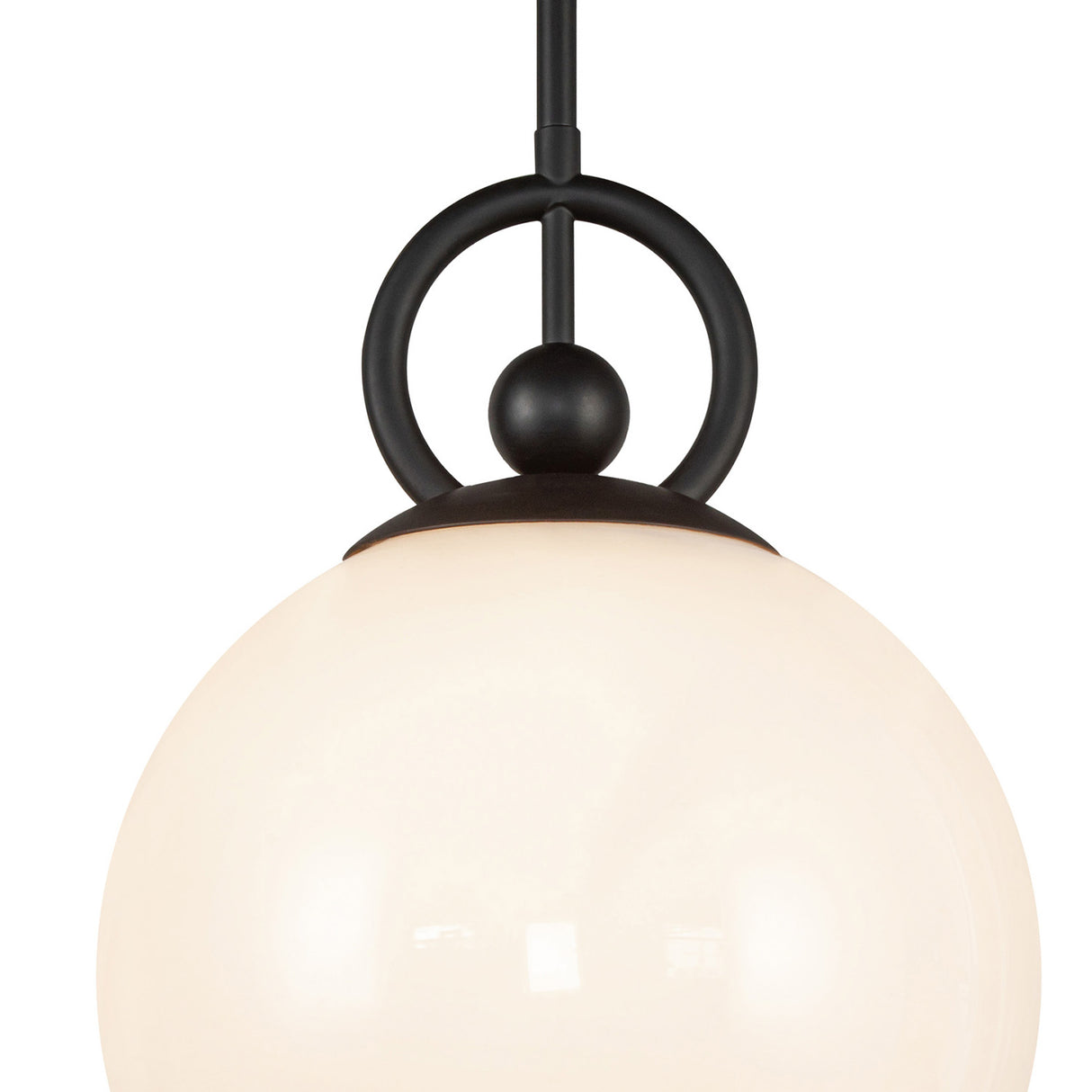 Tristen Pendant 10", Matte Black and Opal Glass