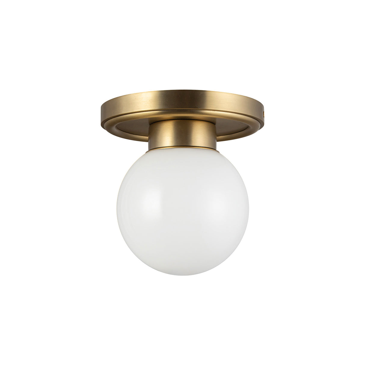 Tristen Flush Mount 6", Brushed Brass and Opal Glass