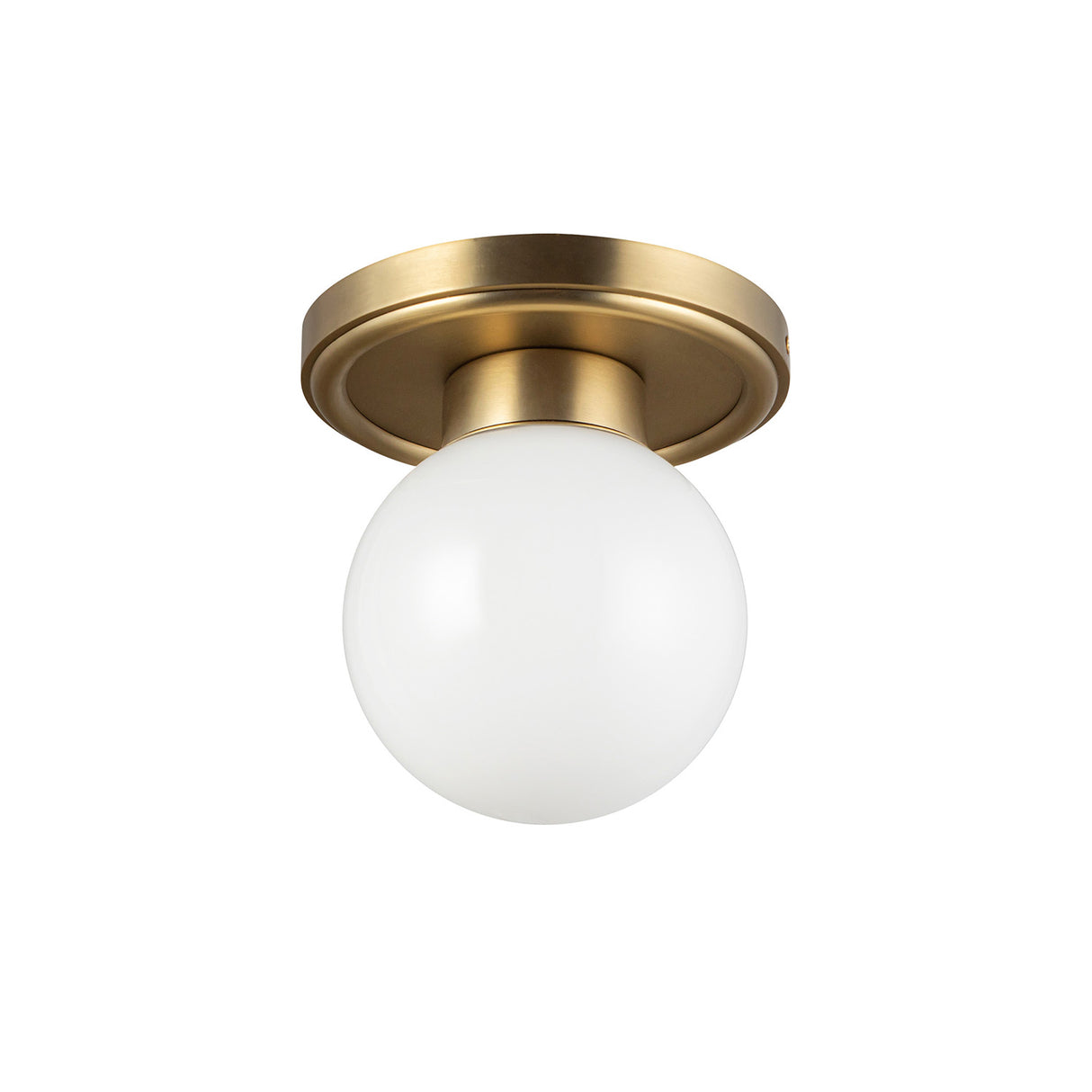 Tristen Flush Mount 6", Brushed Brass and Opal Glass