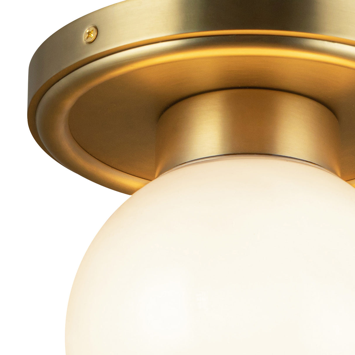 Tristen Flush Mount 6", Brushed Brass and Opal Glass