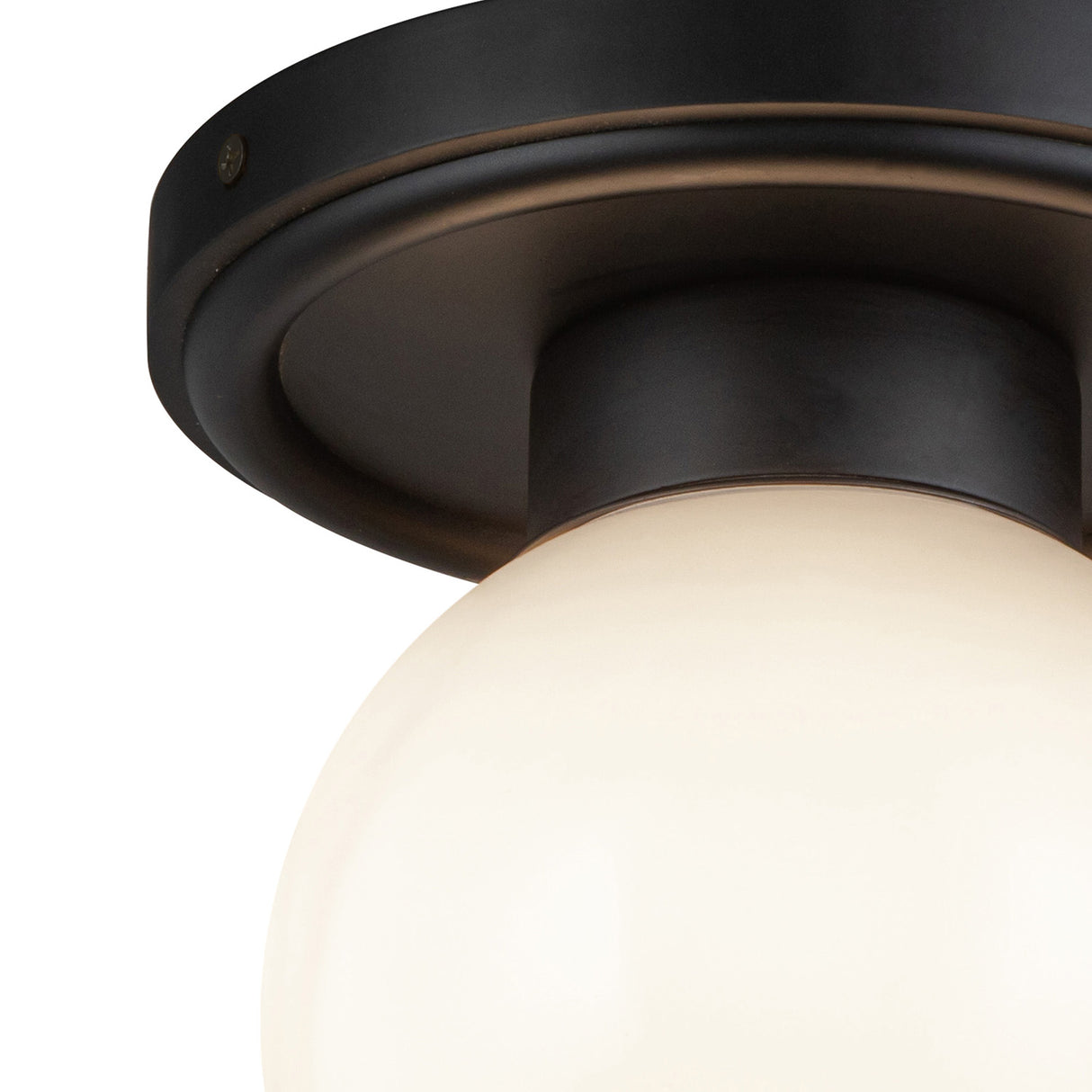 Tristen Flush Mount 6", Matte Black and Opal Glass