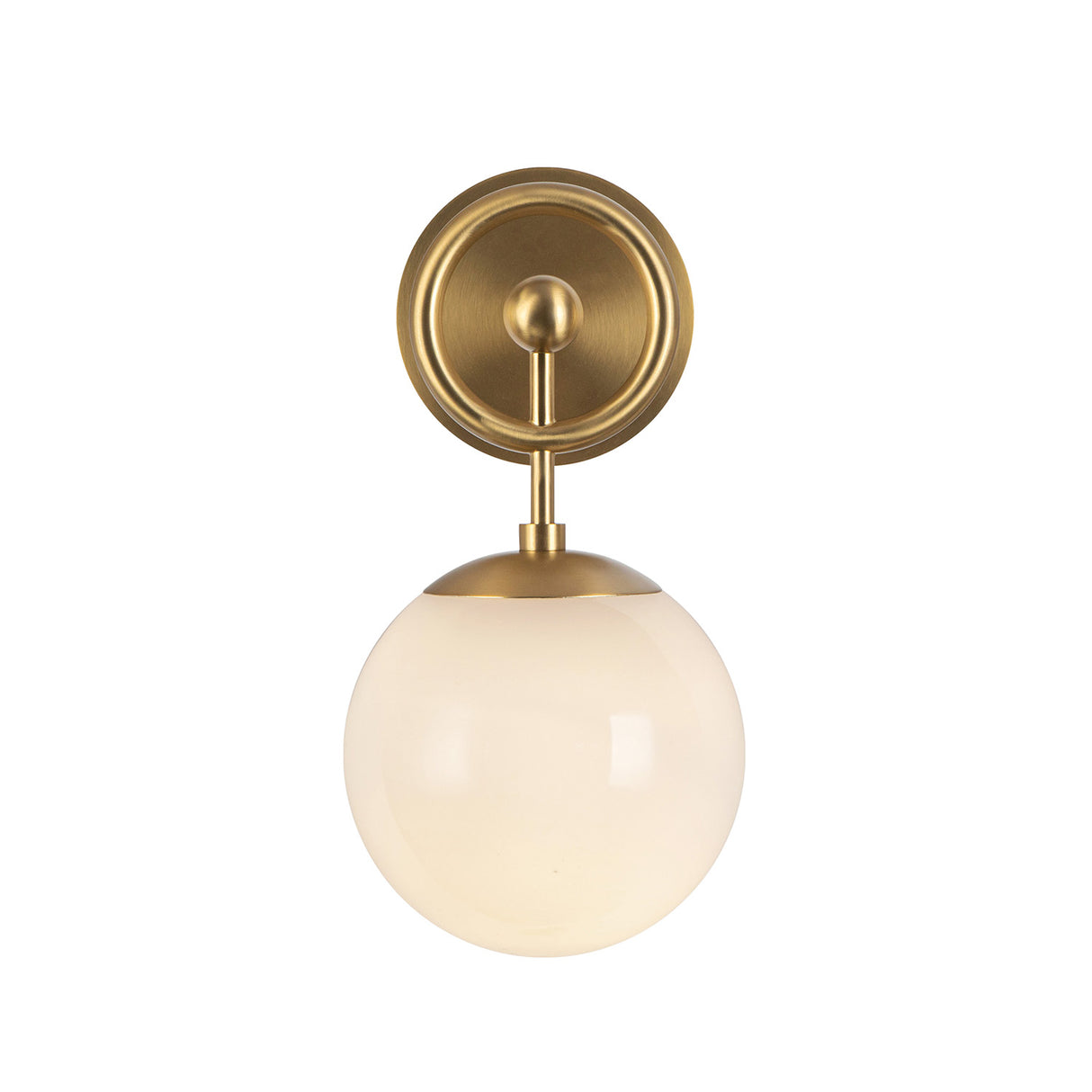 Tristen Wall Sconce 12", Brushed Brass and Opal Glass