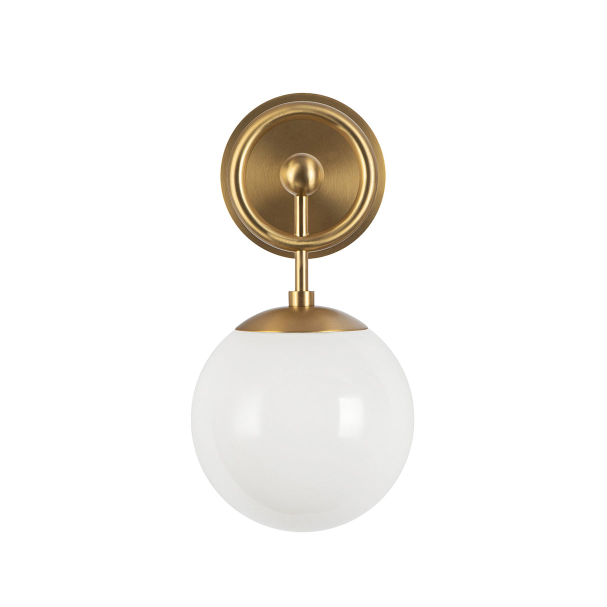 Tristen Wall Sconce 12", Brushed Brass and Opal Glass