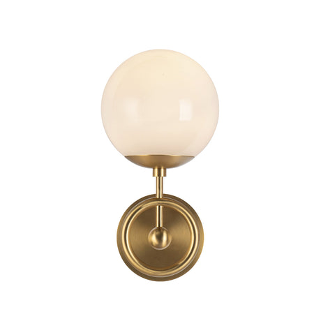 Tristen Wall Sconce 12", Brushed Brass and Opal Glass