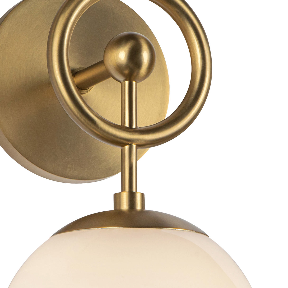 Tristen Wall Sconce 12", Brushed Brass and Opal Glass