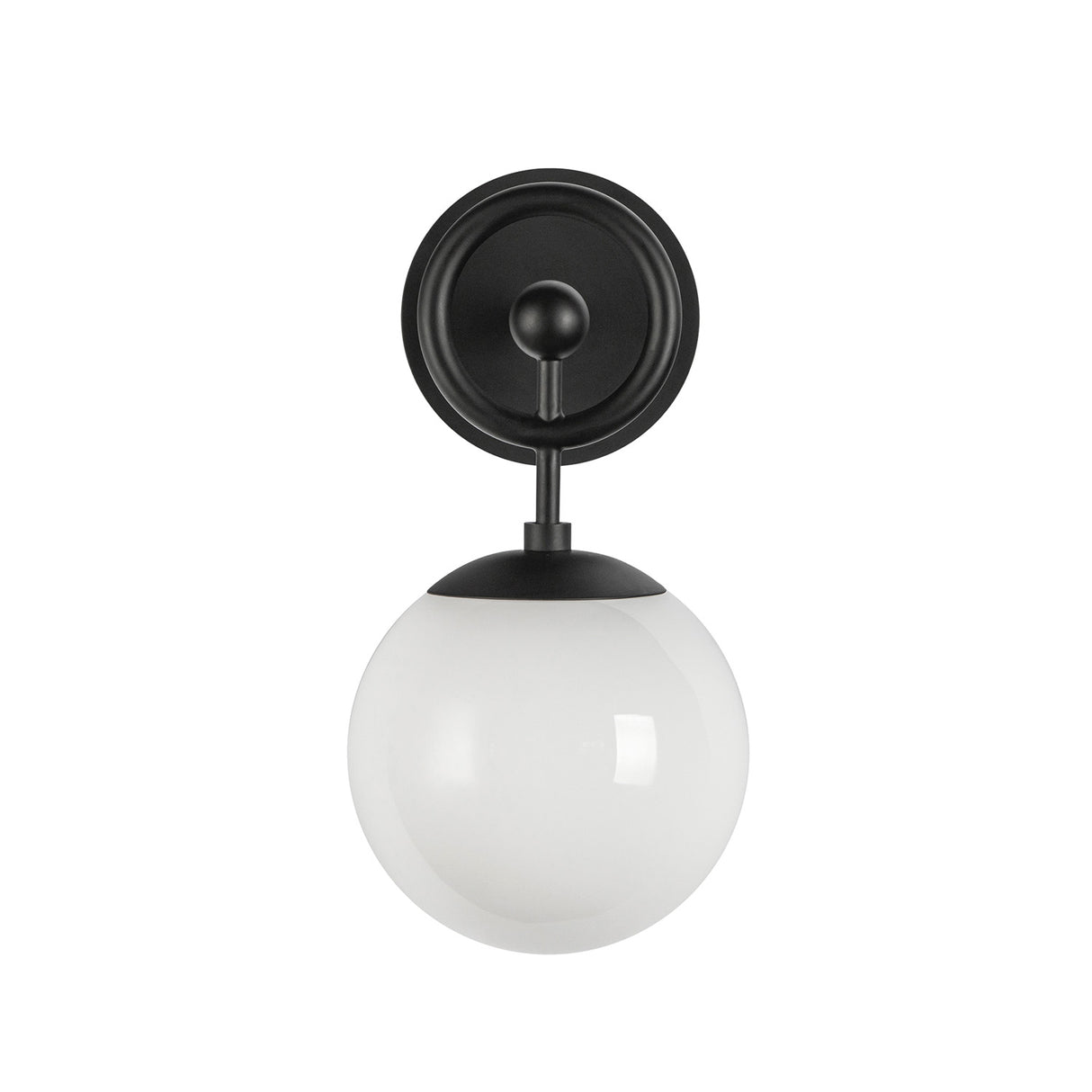 Tristen Wall Sconce 12", Matte Black and Opal Glass
