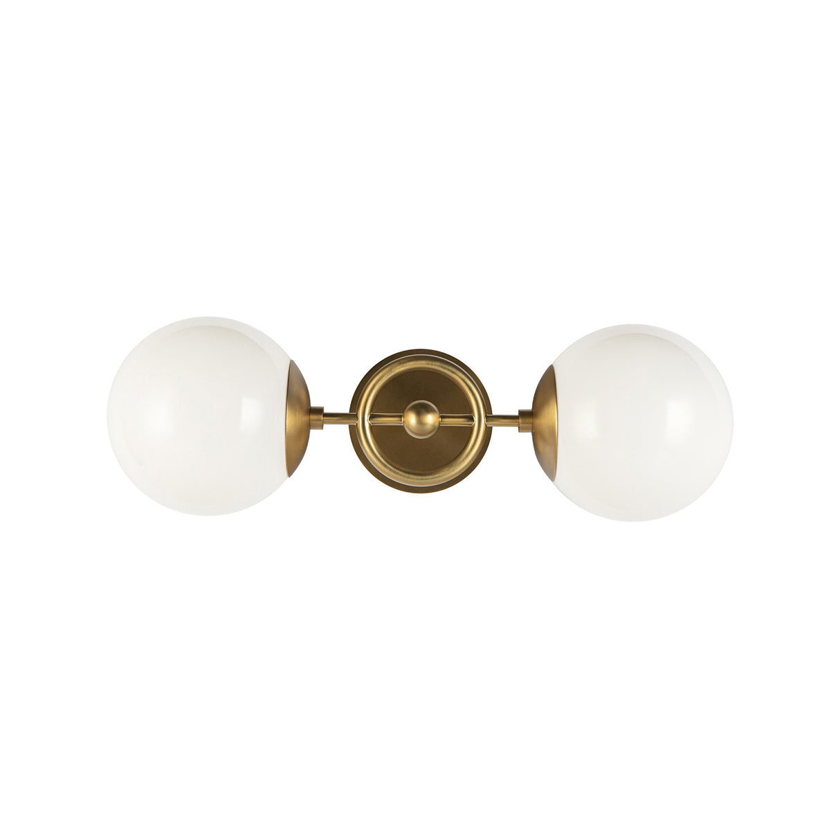 Tristen 2 Light Vanity 18", Brushed Brass and Opal Glass