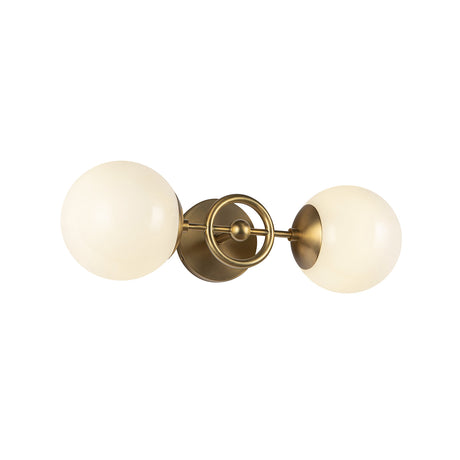 Tristen 2 Light Vanity 18", Brushed Brass and Opal Glass