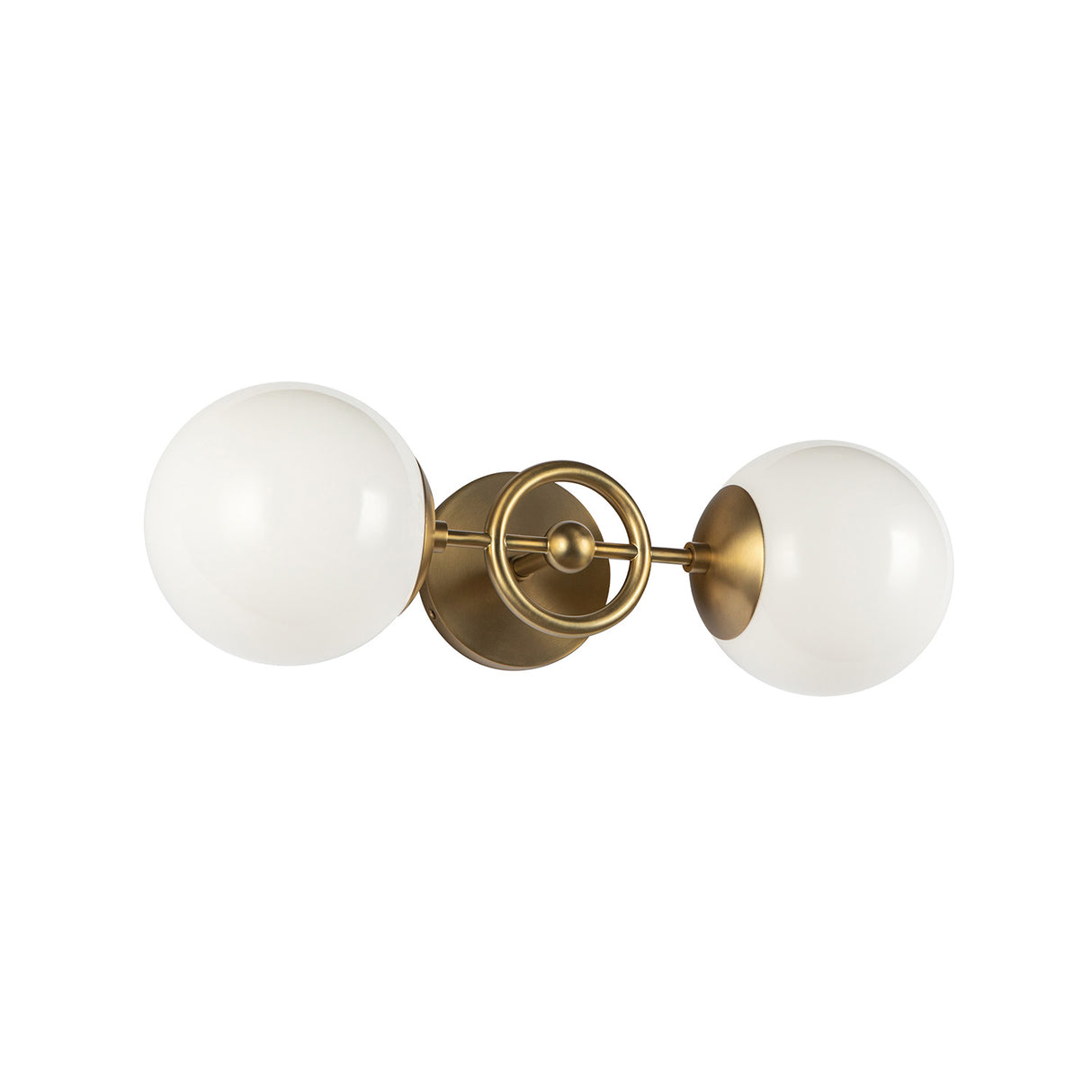 Tristen 2 Light Vanity 18", Brushed Brass and Opal Glass