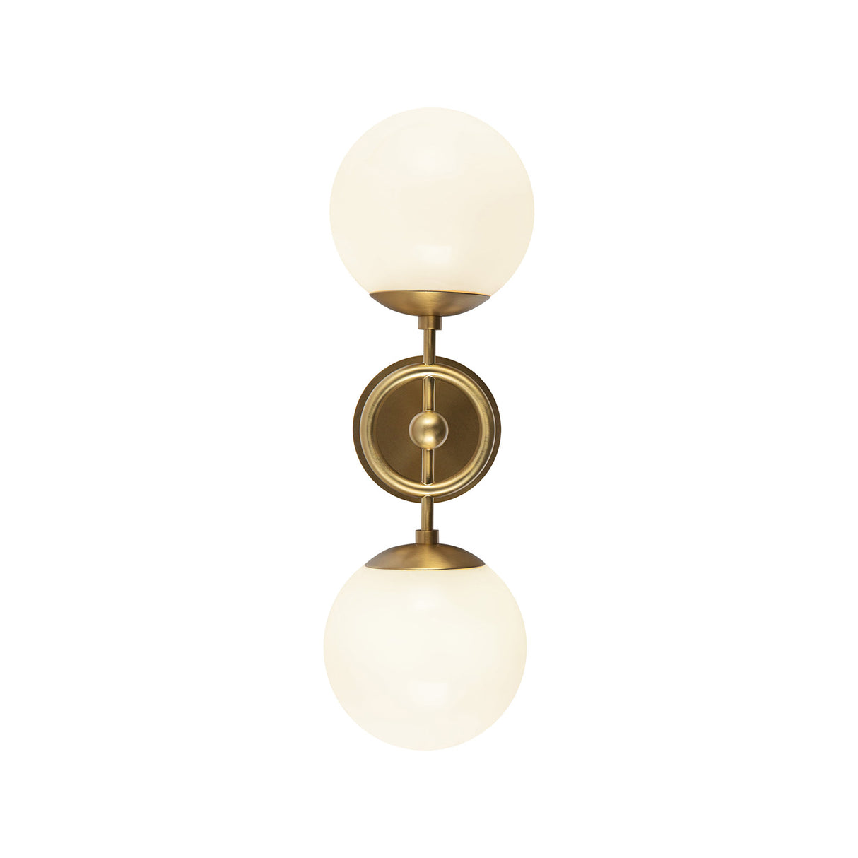 Tristen 2 Light Vanity 18", Brushed Brass and Opal Glass