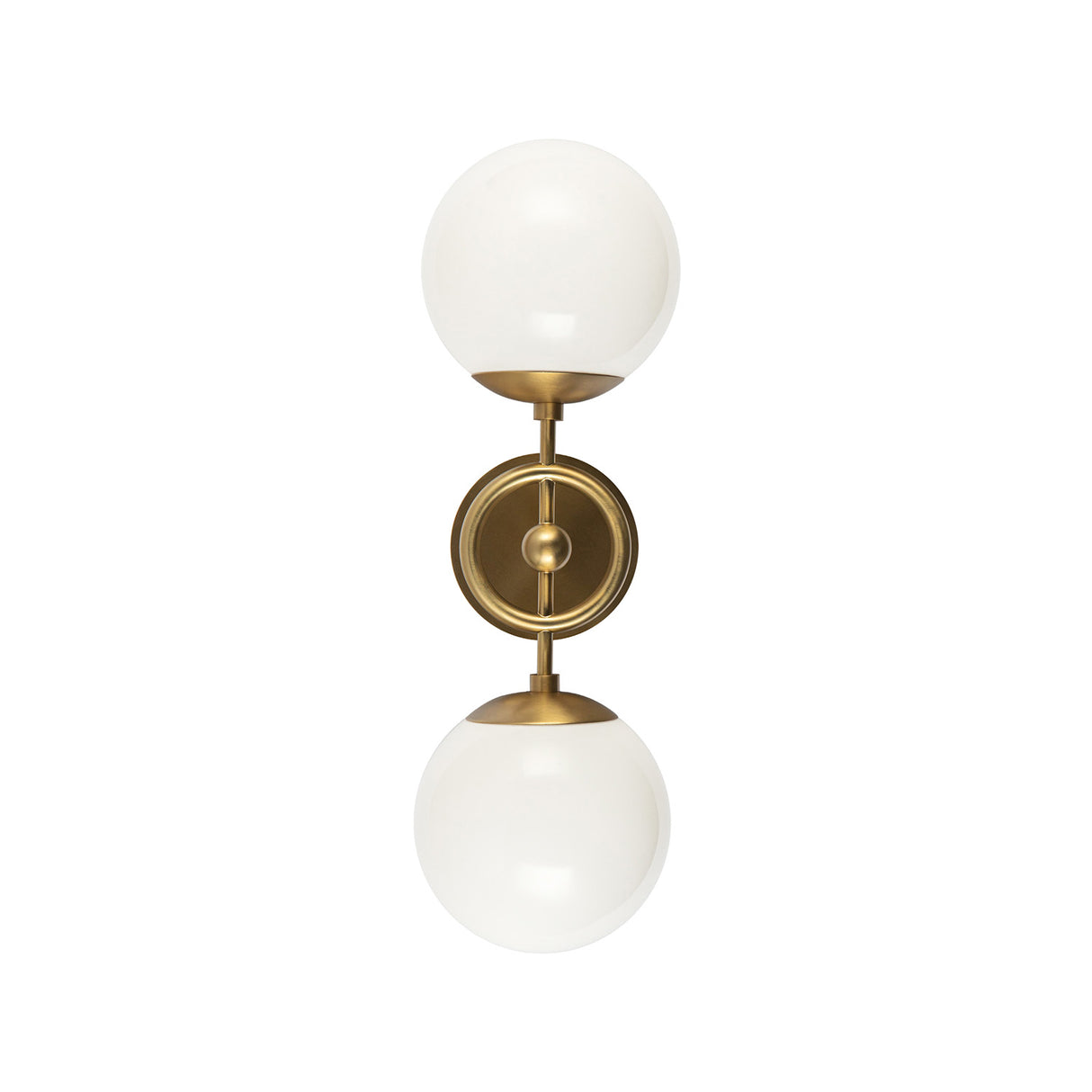 Tristen 2 Light Vanity 18", Brushed Brass and Opal Glass
