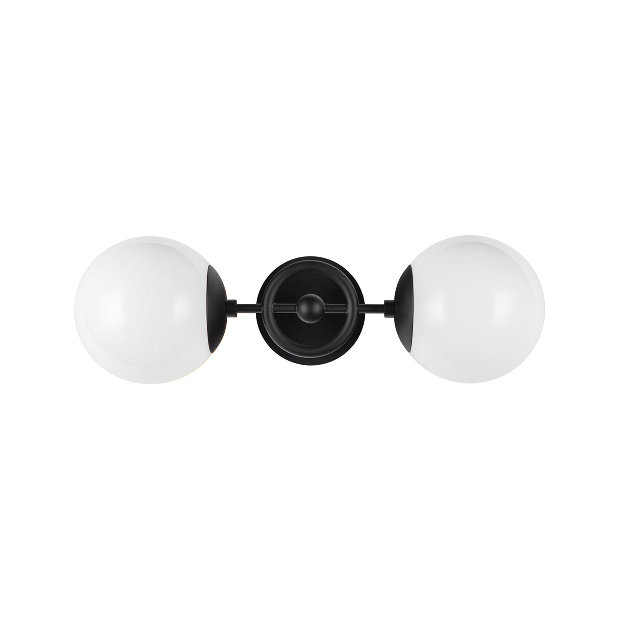 Tristen 2 Light Vanity 18", Matte Black and Opal Glass