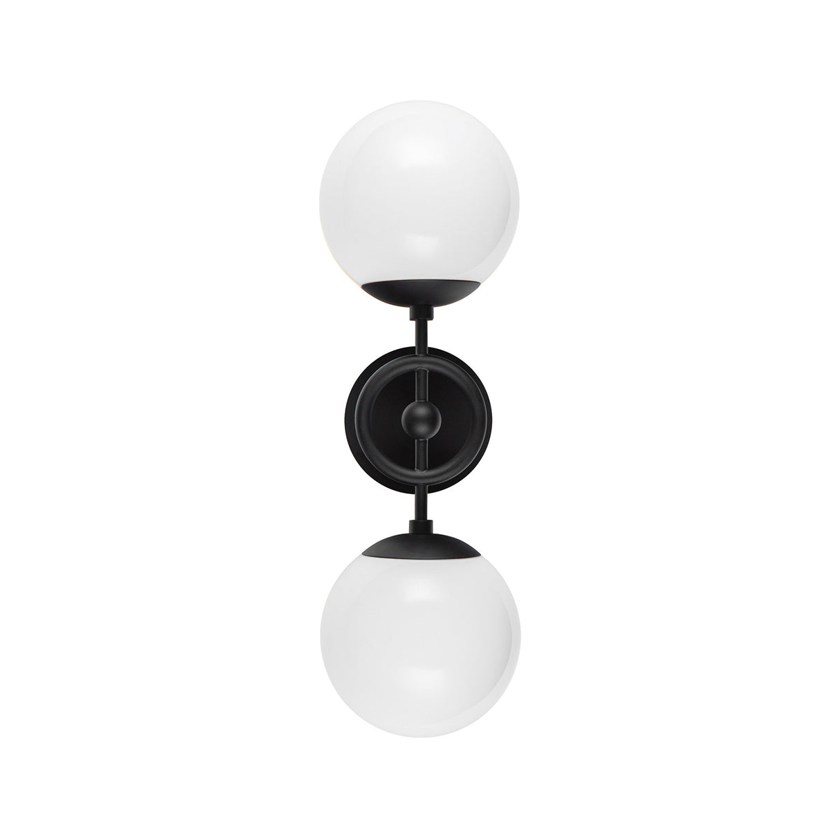 Tristen 2 Light Vanity 18", Matte Black and Opal Glass
