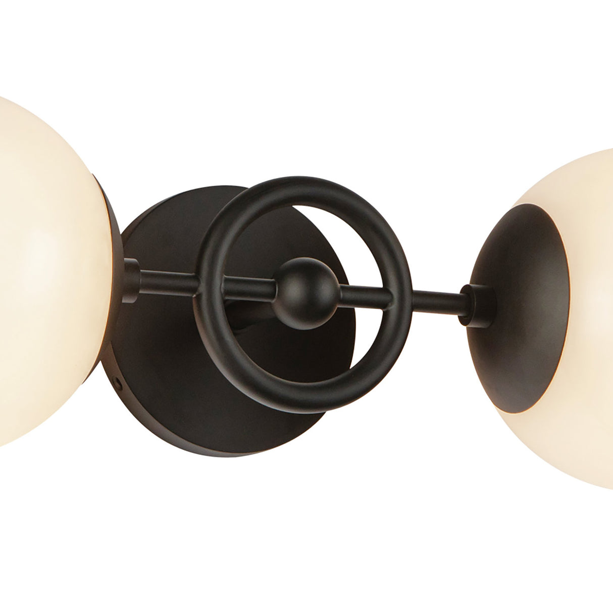 Tristen 2 Light Vanity 18", Matte Black and Opal Glass
