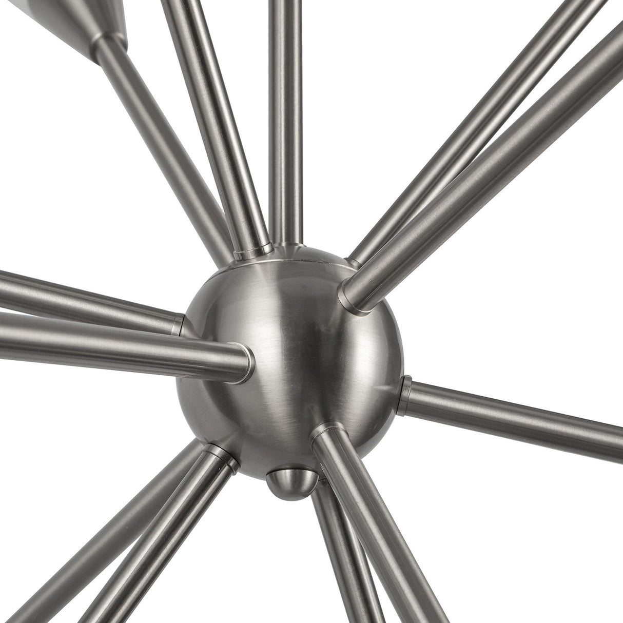 Aurora Chandelier 39", Brushed Nickel and Ribbed Opal Glass