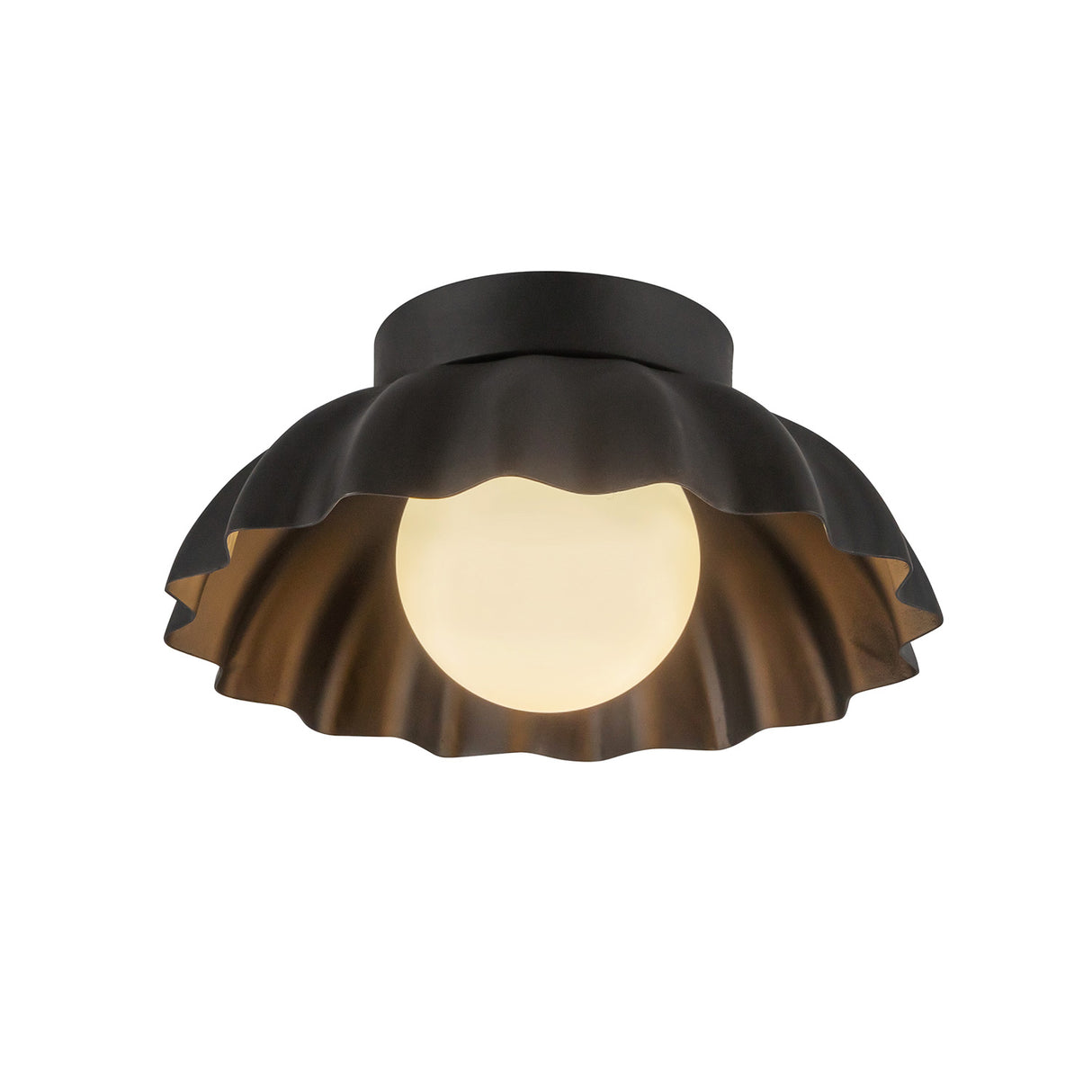 Flare LED Sconce 10", Matte Black and Opal Glass