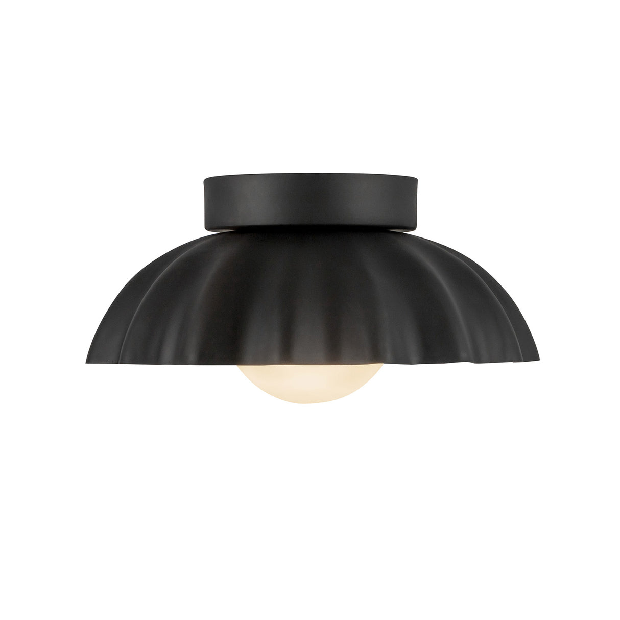 Flare LED Sconce 10", Matte Black and Opal Glass