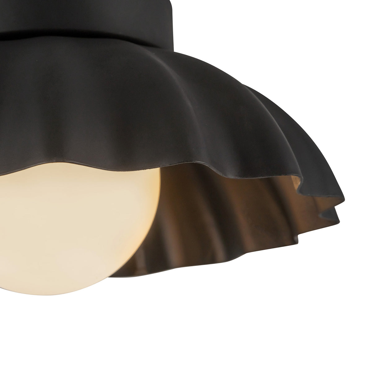 Flare LED Sconce 10", Matte Black and Opal Glass