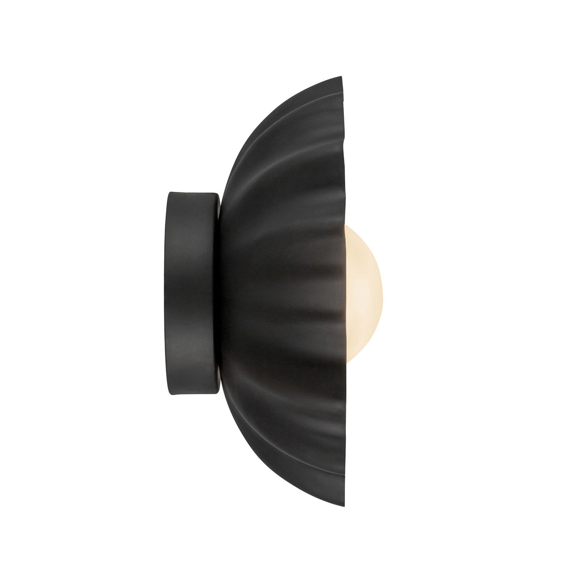 Flare LED Sconce 10", Matte Black and Opal Glass